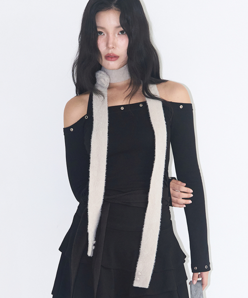 플레르 앙고라 머플러 그레이