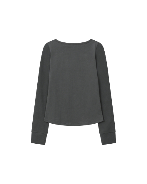 Slash button long sleeves CHARCOAL