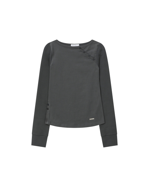 Slash button long sleeves CHARCOAL
