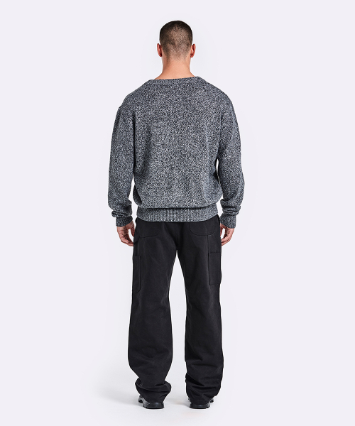 Piercing V Neck Knit - Black