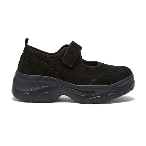 ROMITA Platform Suede Velcro Shoes Black OZSQGA352B