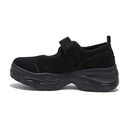 ROMITA Platform Suede Velcro Shoes Black OZSQGA352B