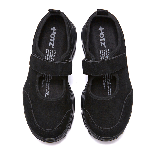 ROMITA Platform Suede Velcro Shoes Black OZSQGA352B