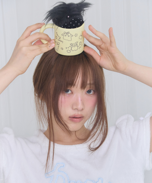 [FANCY X DUSTY] DUSTY DOODLE MUG CUP (LEMON YELLOW) F25NM1014