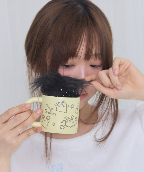 [FANCY X DUSTY] DUSTY DOODLE MUG CUP (LEMON YELLOW) F25NM1014