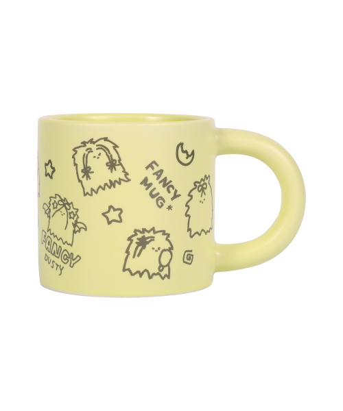 [FANCY X DUSTY] DUSTY DOODLE MUG CUP (LEMON YELLOW) F25NM1014