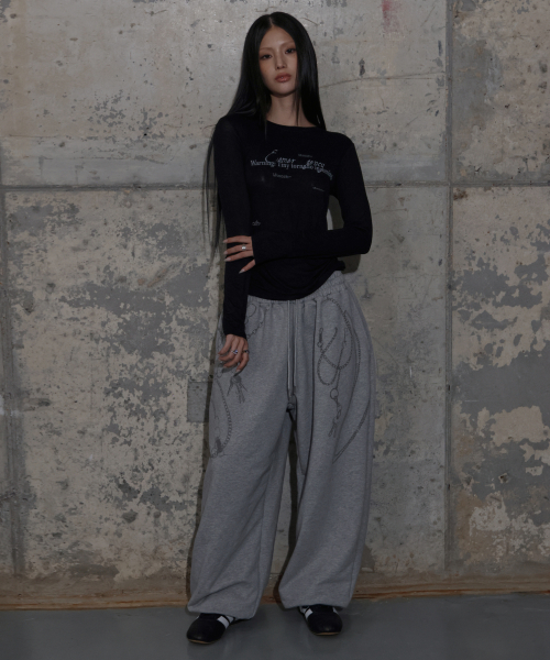 BACK CROSS LONG SLEEVE (BLACK) F25ZB027