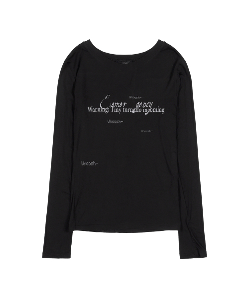 BACK CROSS LONG SLEEVE (BLACK) F25ZB027