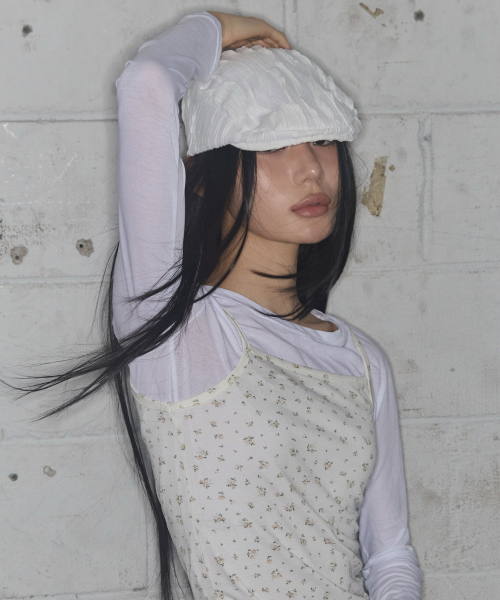 LACE BANDING HUNTING CAP (WHITE) F25QE996
