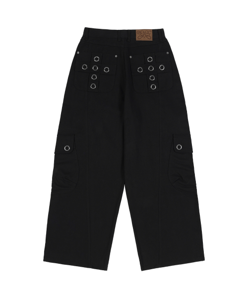 CROSS POCKET CARGO PANTS (BLACK) F25ZD976