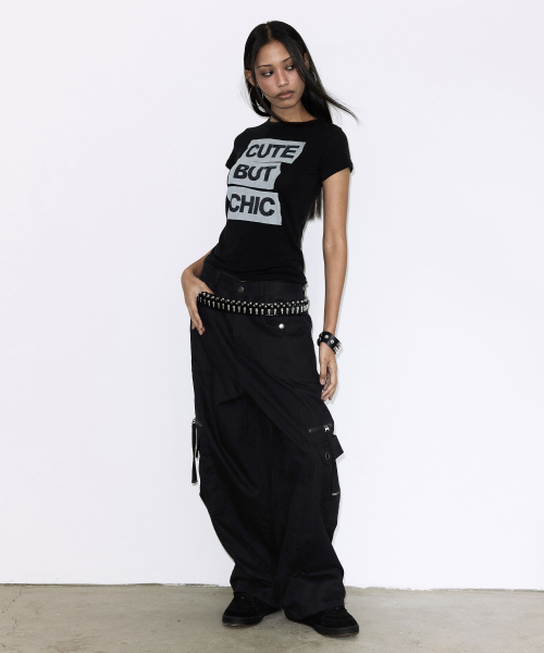 CROSS POCKET CARGO PANTS (BLACK) F25ZD976