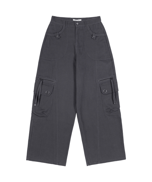 CROSS POCKET CARGO PANTS (CHARCOAL) F25ZD976