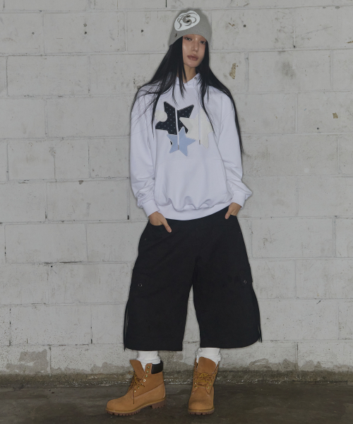 MIX STAR ANGEL PATCH HOODIE (WHITE) F25ZB011