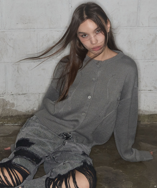 SWALE KNIT CARDIGAN (GRAY) F25ZA007