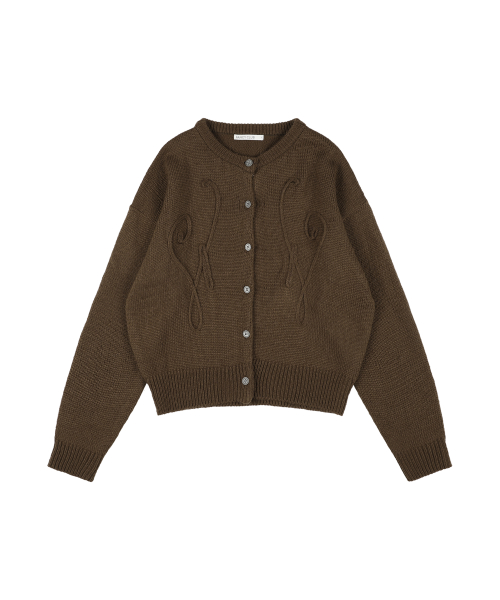 SWALE KNIT CARDIGAN (BROWN) F25ZA007