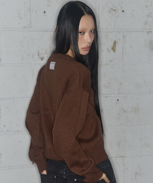 SWALE KNIT CARDIGAN (BROWN) F25ZA007