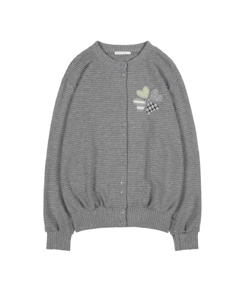 CLOVER PATCHWORK CARDIGAN (GRAY) F25ZA008