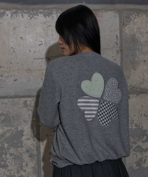 CLOVER PATCHWORK CARDIGAN (GRAY) F25ZA008
