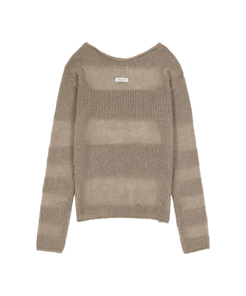 HAILEY STRIPE KNIT (BROWN) F25ZB020