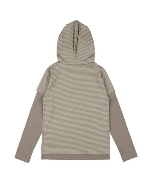 STRIPE LAYERED HOODIE (BEIGE) F25ZB024