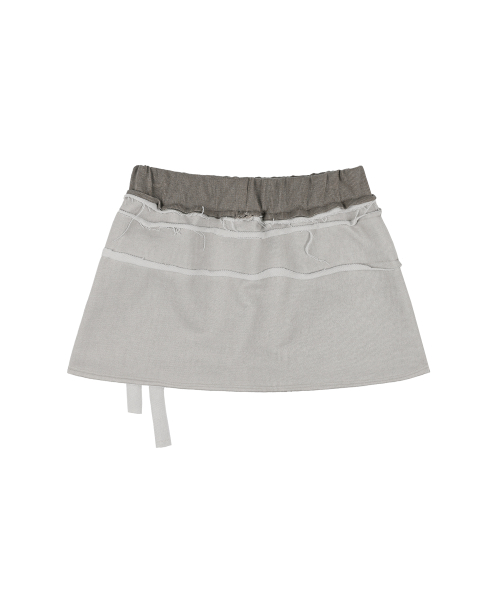 DYE-WASH TIE SKIRT (BROWN) F25ZD968