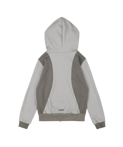 DYE-WASH LAYERED HOODED ZIP-UP (BROWN) F25ZA009