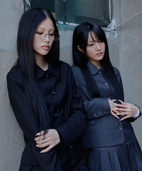 CLASSIC BUTTON POINT JACKET (BLACK) F25ZA004