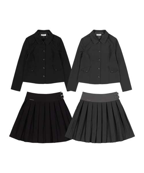 [SET] CLASSIC JACKET & PLEATS SKIRT F25004X970