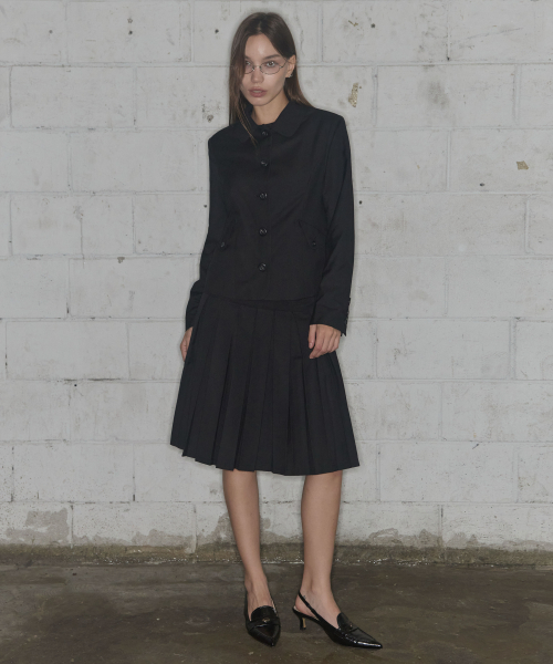 [SET] CLASSIC JACKET & PLEATS SKIRT F25004X970