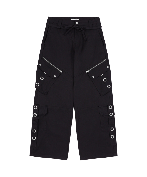 DETACHABLE CARGO STRAP PANTS (BLACK) F25ZD978