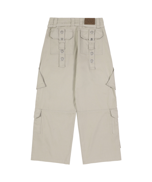 DETACHABLE CARGO STRAP PANTS (BEIGE) F25ZD978