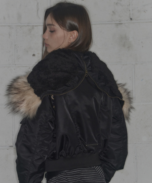 EYELET FUR MA-1 (BLACK) F25ZA003