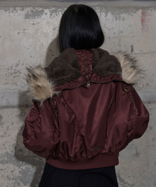 EYELET FUR MA-1 (BURGUNDY) F25ZA003