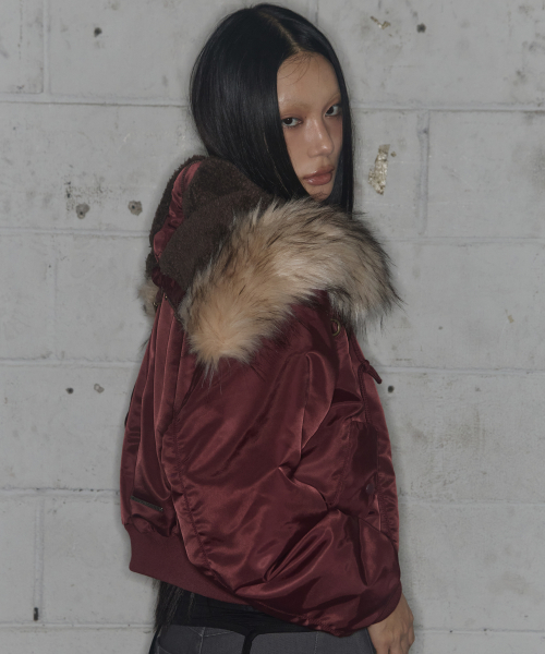 EYELET FUR MA-1 (BURGUNDY) F25ZA003