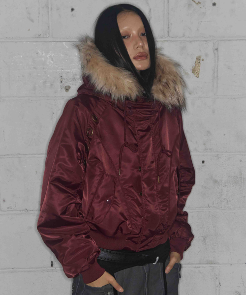 EYELET FUR MA-1 (BURGUNDY) F25ZA003