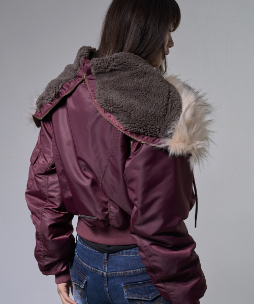 EYELET FUR MA-1 (BURGUNDY) F25ZA003