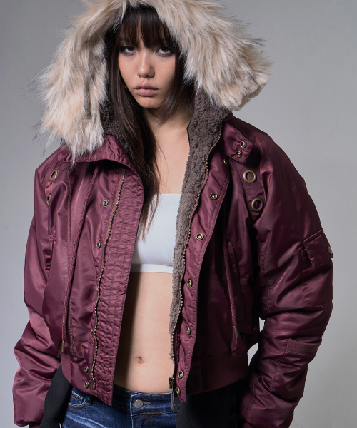 EYELET FUR MA-1 (BURGUNDY) F25ZA003