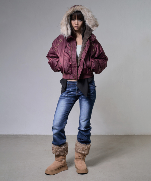 EYELET FUR MA-1 (BURGUNDY) F25ZA003