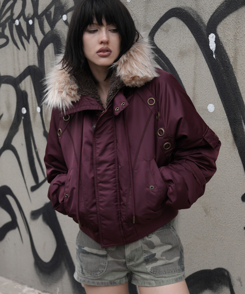 EYELET FUR MA-1 (BURGUNDY) F25ZA003