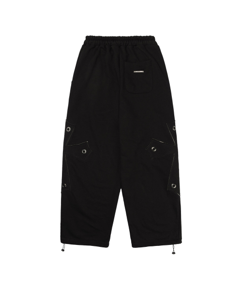 BIG CROSS EYELET SWEATPANTS (BLACK) F26QD980