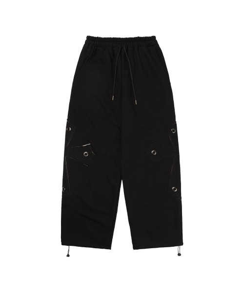 BIG CROSS EYELET SWEATPANTS (BLACK) F26QD980