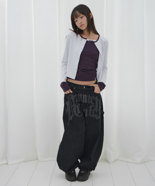 AIRY BUTTON CARDIGAN (MELANGE) F26QB041