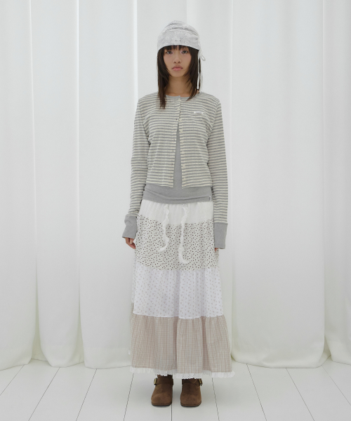 AIRY BUTTON CARDIGAN (GRAY) F26QB041