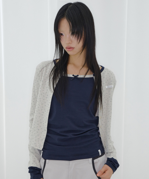 AIRY BUTTON CARDIGAN (BEIGE) F26QB041