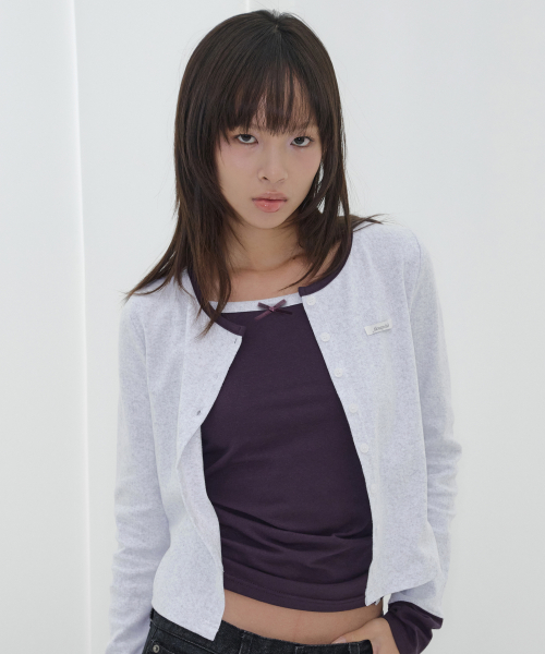 AIRY BUTTON CARDIGAN SET-UP F26041X042