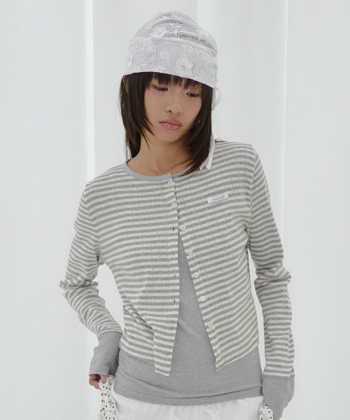 AIRY BUTTON CARDIGAN SET-UP F26041X042