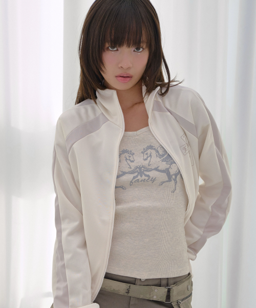 FROSS GLOSSY TRACK TOP (IVORY) F26QB039