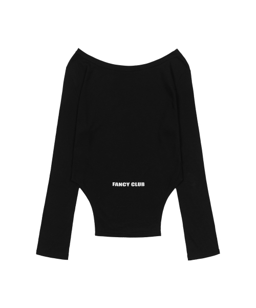 520 BOATNECK SHEER LONG SLEEVE (BLACK) F26QB047