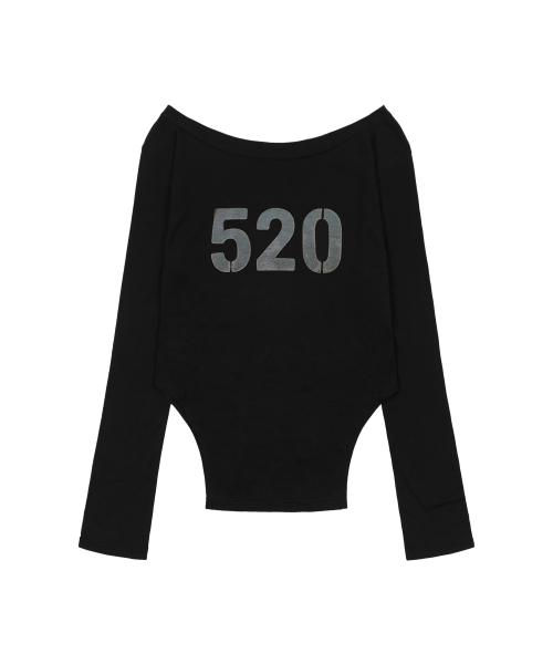 520 BOATNECK SHEER LONG SLEEVE (BLACK) F26QB047
