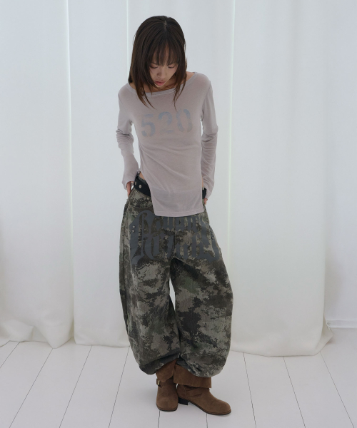 520 BOATNECK SHEER LONG SLEEVE (GRAY) F26QB047